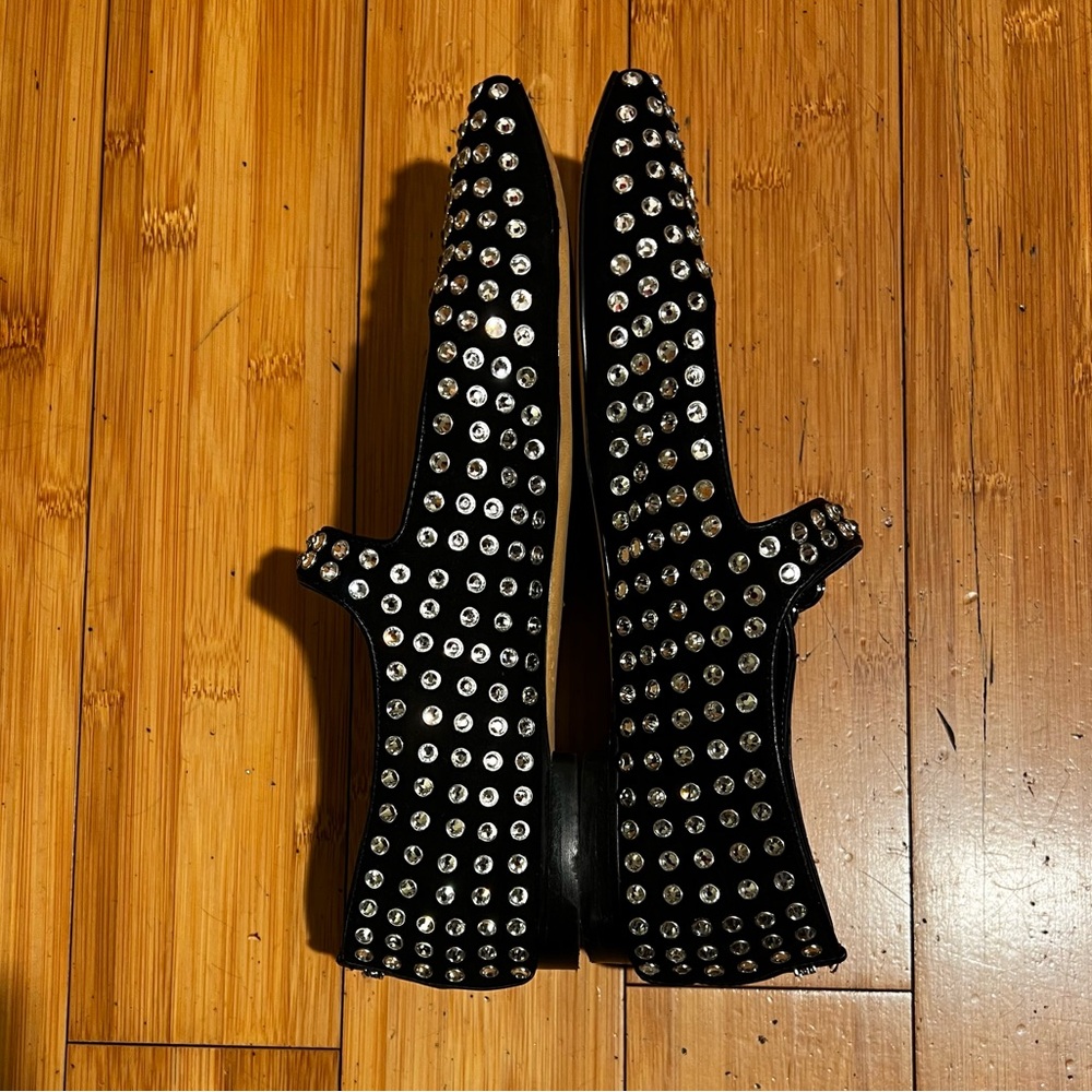 Sam Edelman Michaela Rhinestone Mary Jane Black Silver Size 10. - Picture 9 of 16